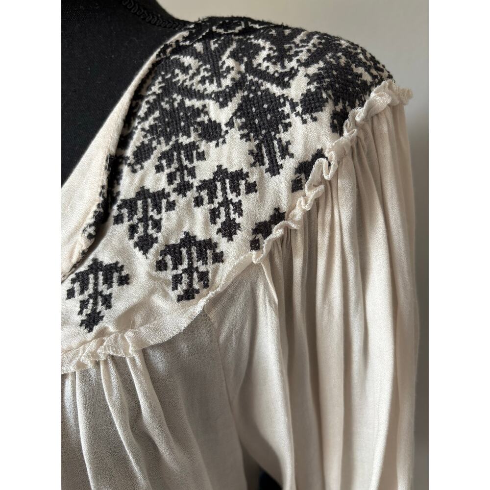 🌟ANTHROPOLOGIE FLOREAT Dip dyed ombré and embroidered tunic - Picture 5 of 13